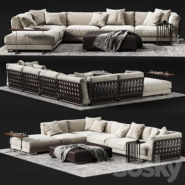 Furniture – Sofa 3D Models – FLEXFORM CESTONE Corner Sofa
