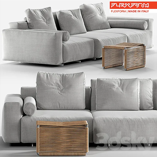 Furniture – Sofa 3D Models – Flexform Lario 88; Flexform Tindari