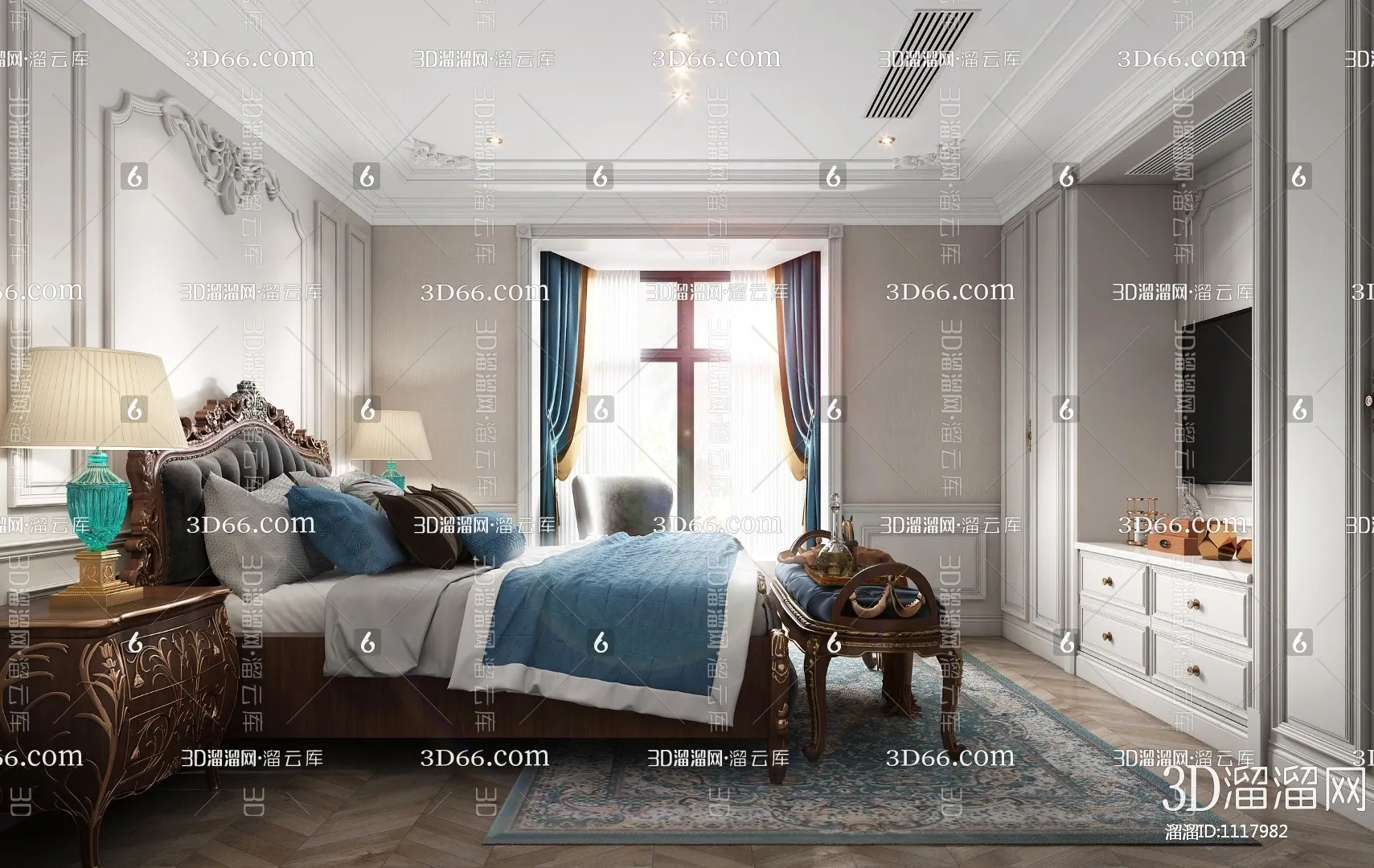 Bedroom 3D Scenes – European – 0137