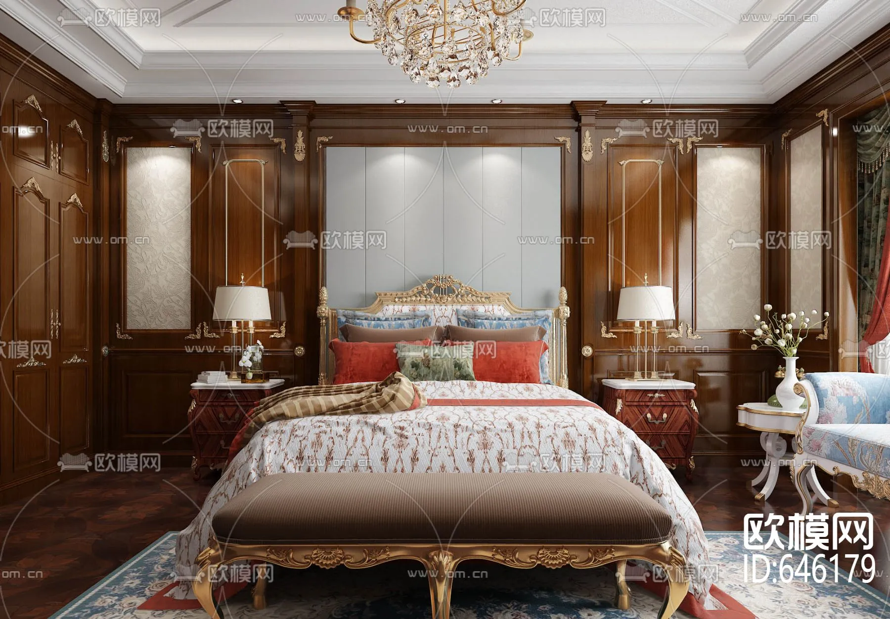 Bedroom 3D Scenes – European – 0157