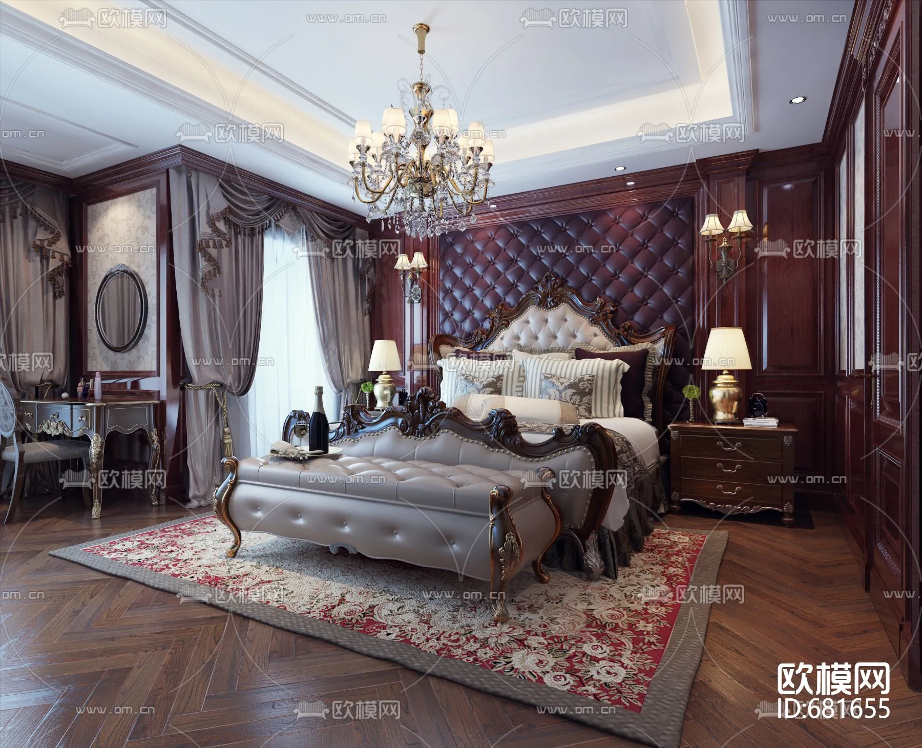 Bedroom 3D Scenes – European – 0158