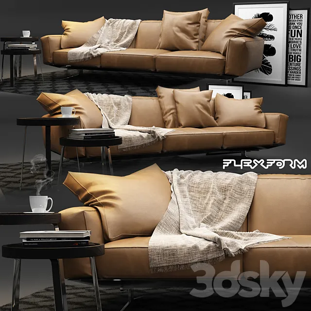Furniture – Sofa 3D Models – Flexform Soft Dream Sofa (max 2012 Vray)
