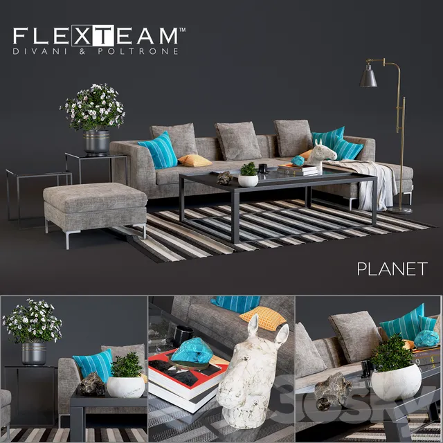 Furniture – Sofa 3D Models – Flexteam Planet Sofa (max 2015; obj)