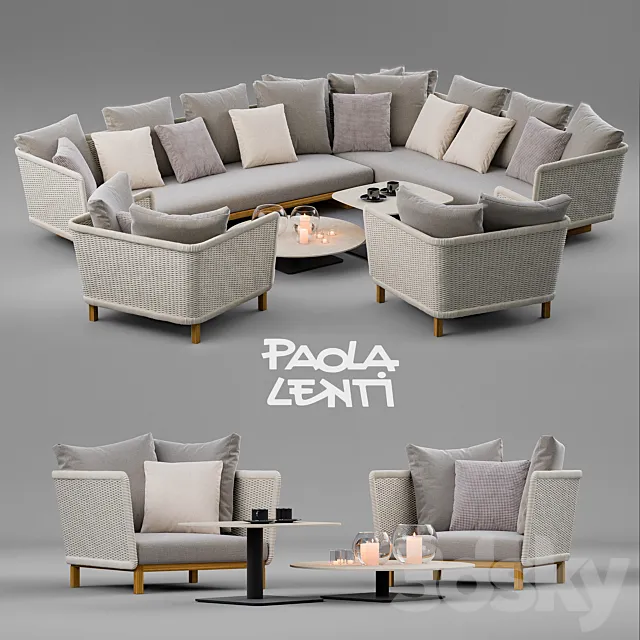 Furniture – Sofa 3D Models – Furniture set Paola Lenti Sabi 3D model