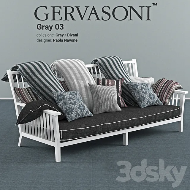 Furniture – Sofa 3D Models – Gervasoni Gray 03 divani