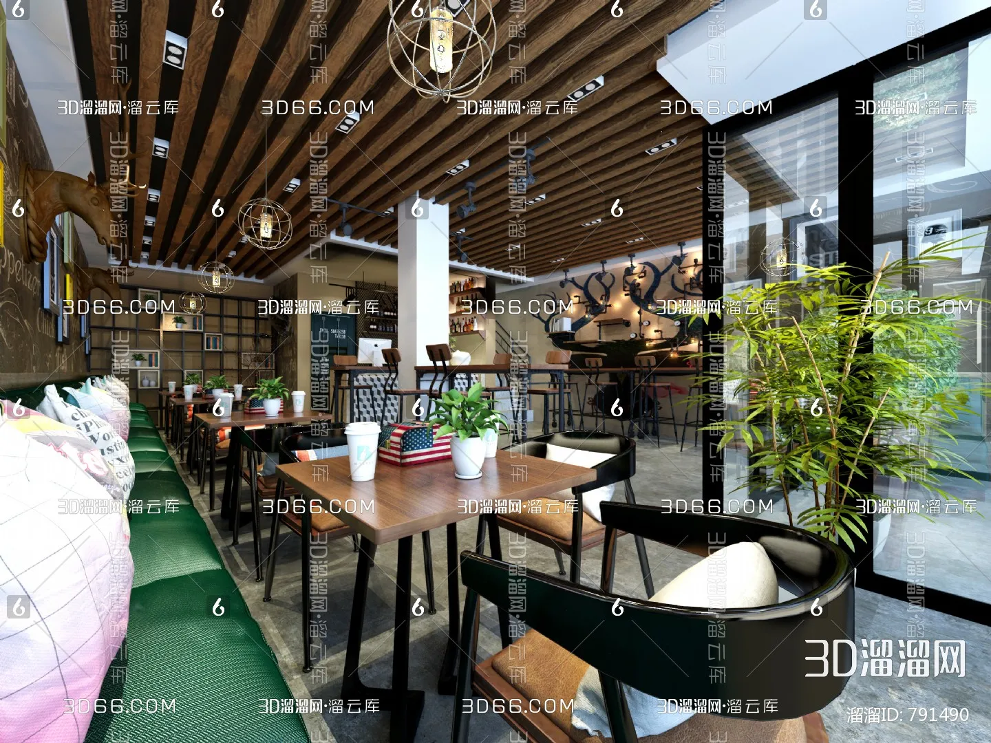Coffee Shop 3D Scenes – 0423