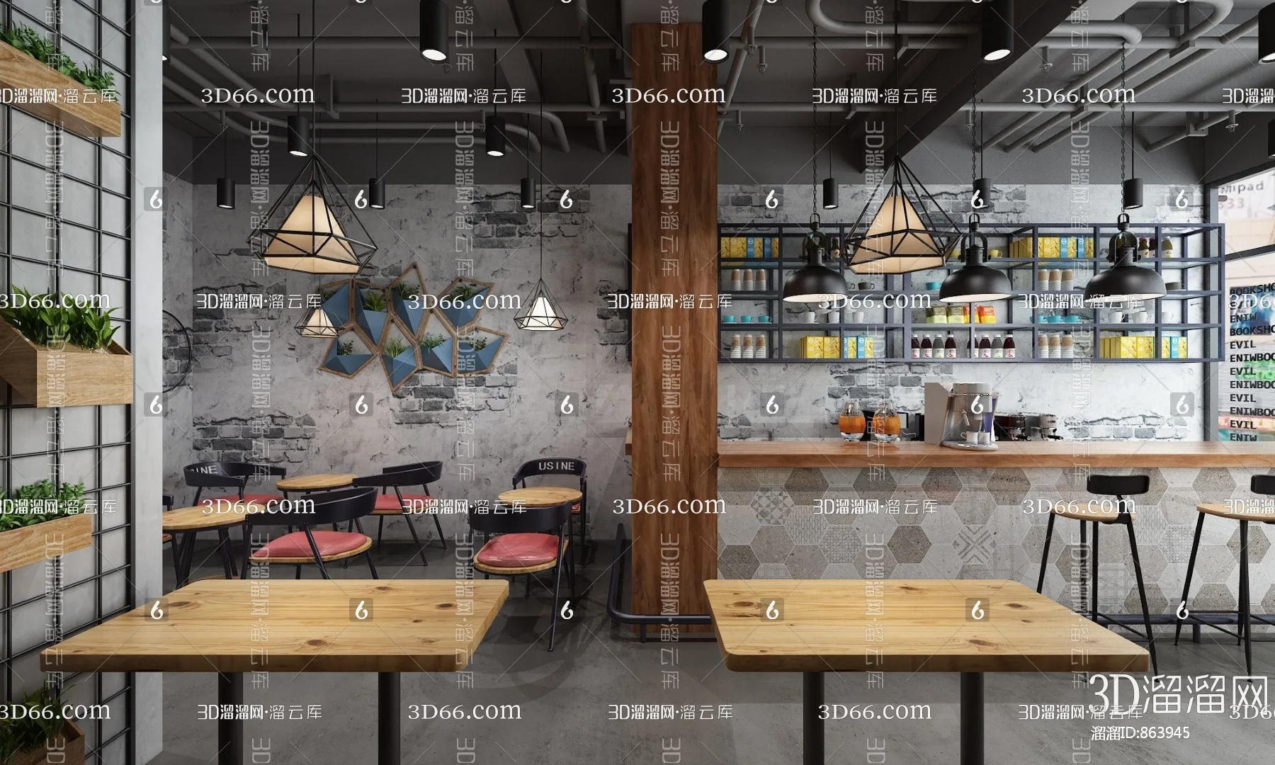 Coffee Shop 3D Scenes – 0437