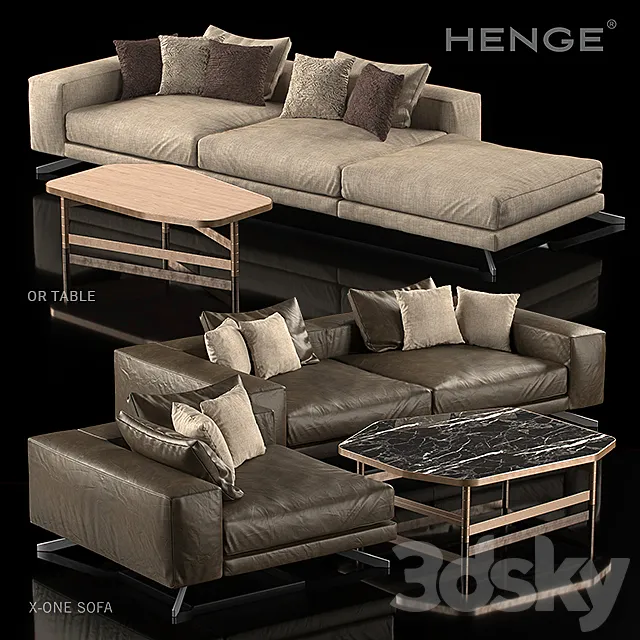 Furniture – Sofa 3D Models – Henge X-One sofa Or Table Set (2014; 2018; Corona; FBX)