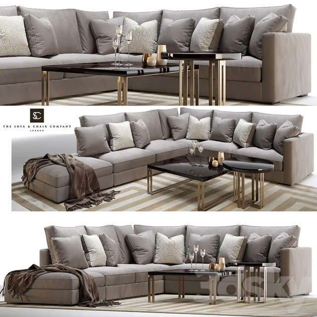 Furniture – Sofa 3D Models – Henley modular sofa and side coffee table