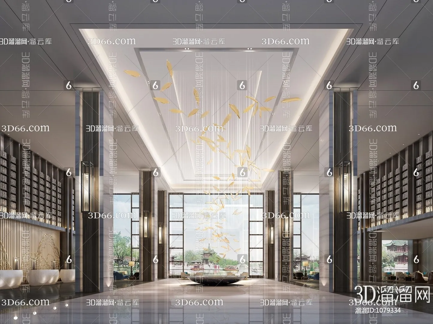Hotel Lobby 3D Scenes – 0493