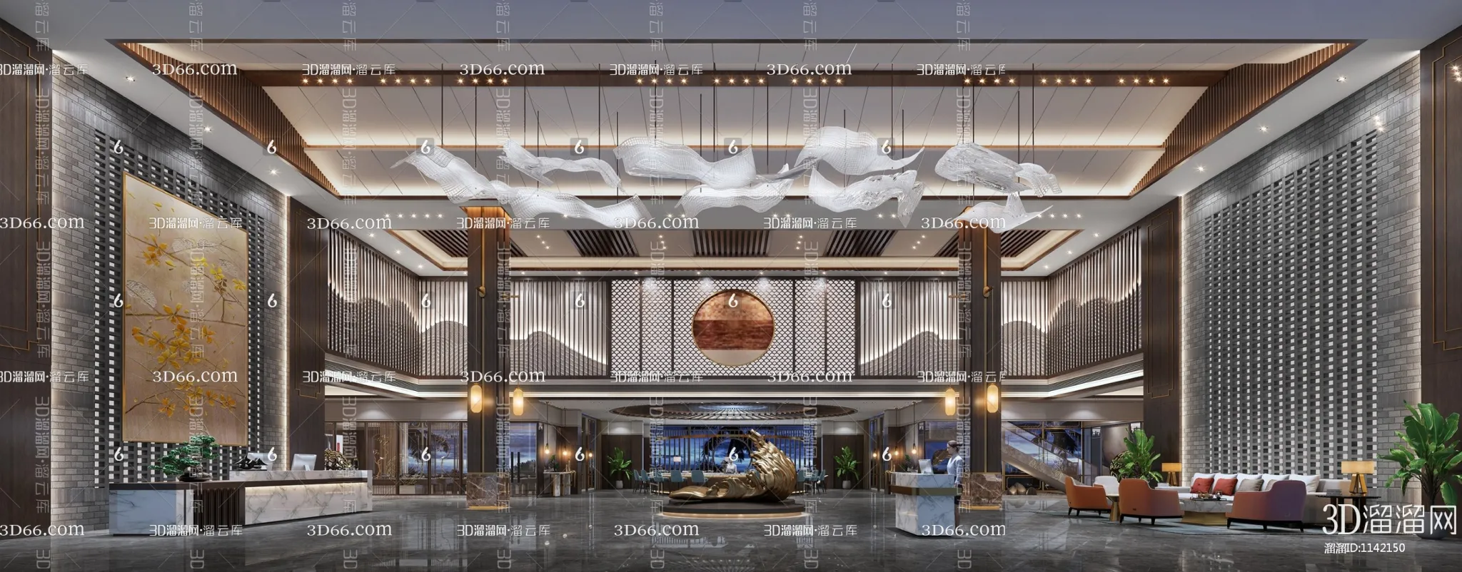 Hotel Lobby 3D Scenes – 0497
