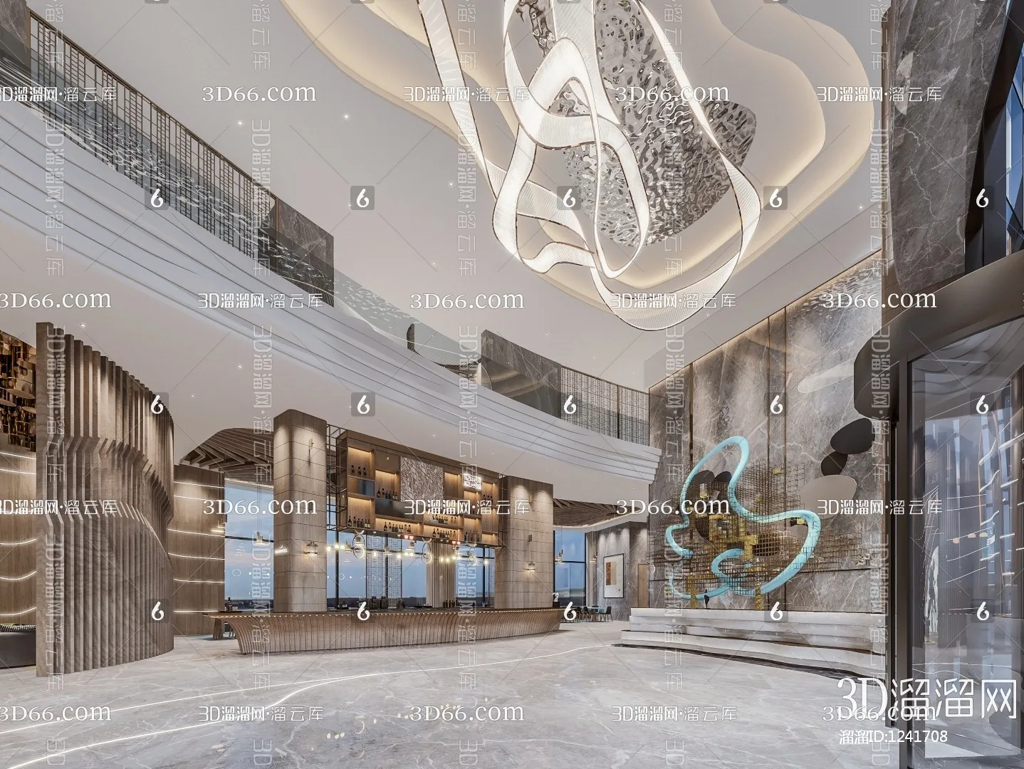 Hotel Lobby 3D Scenes – 0504