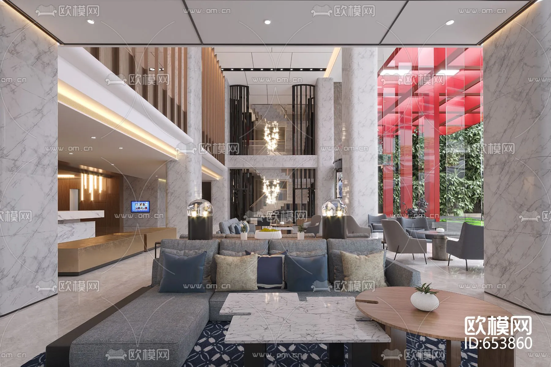 Hotel Lobby 3D Scenes – 0515