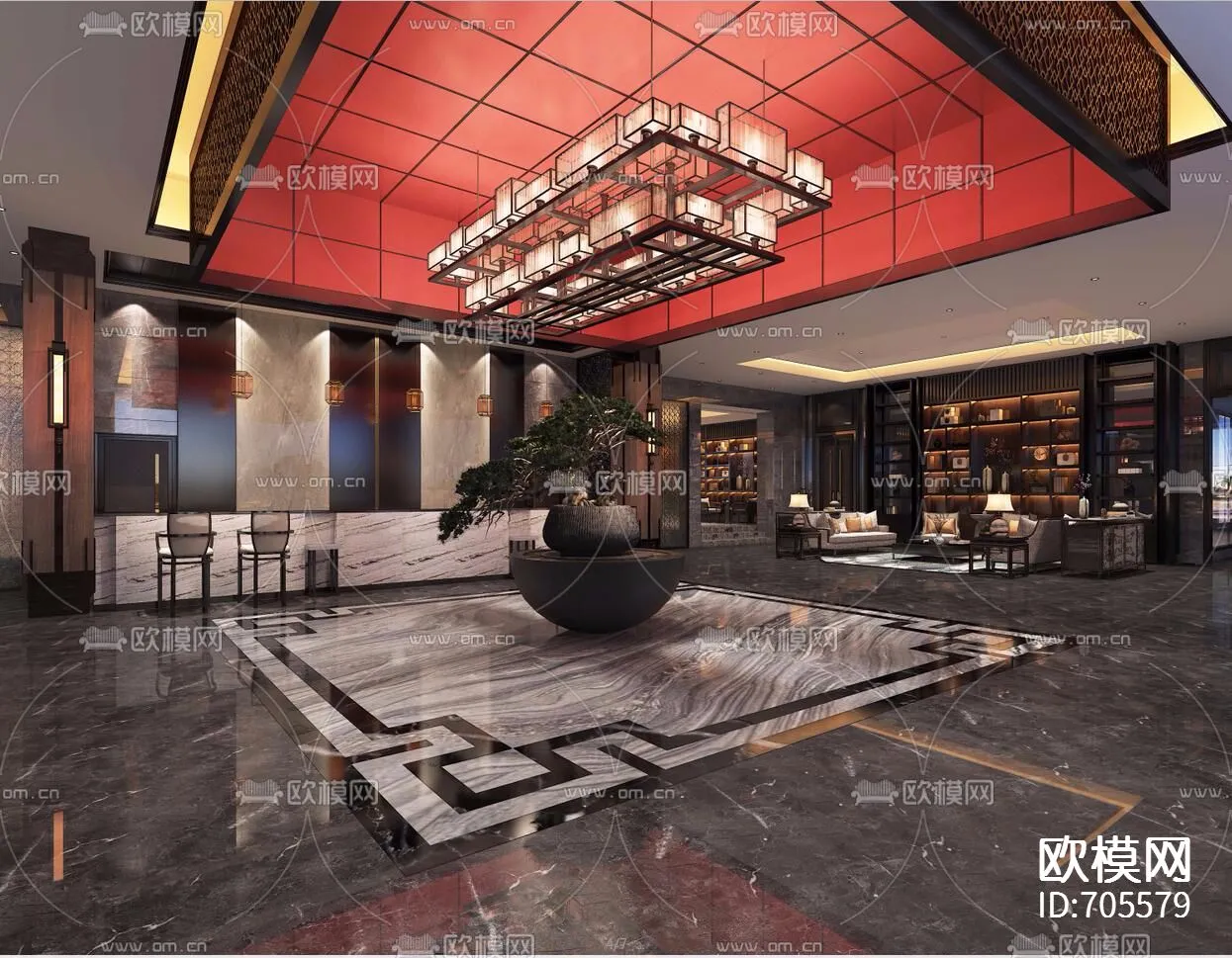 Hotel Lobby 3D Scenes – 0518