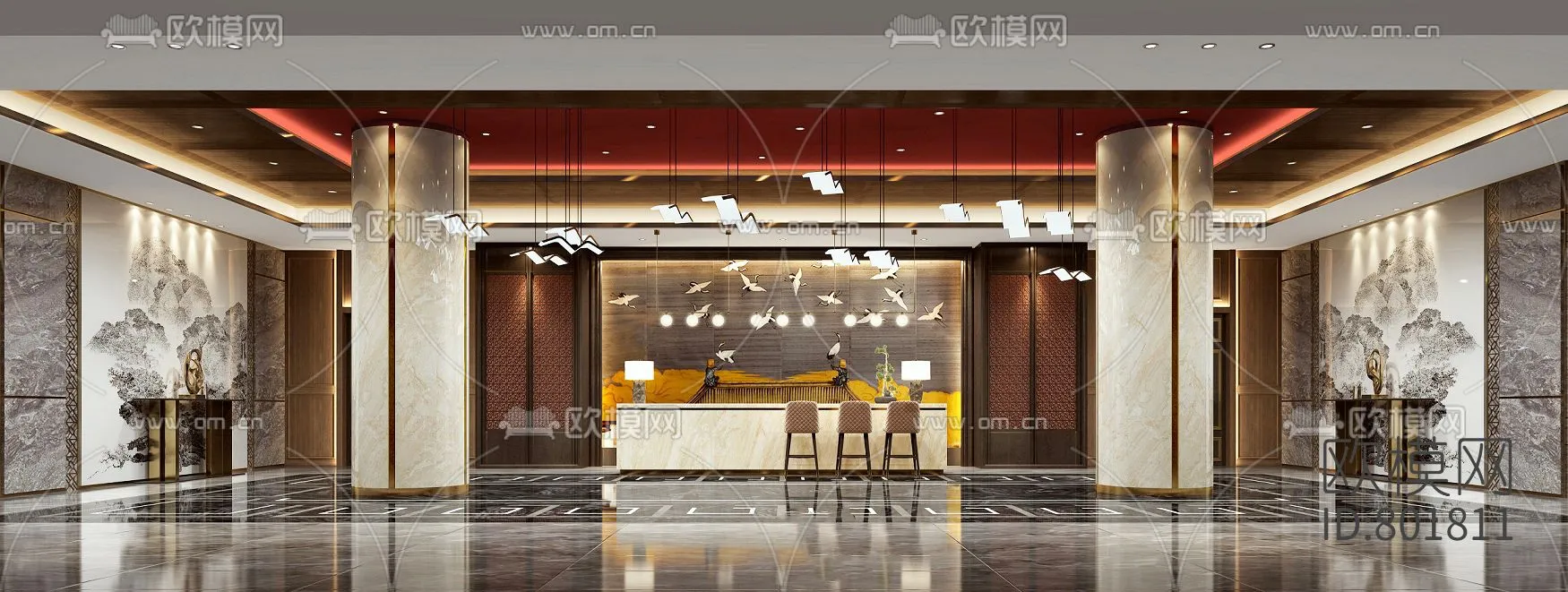 Hotel Lobby 3D Scenes – 0521