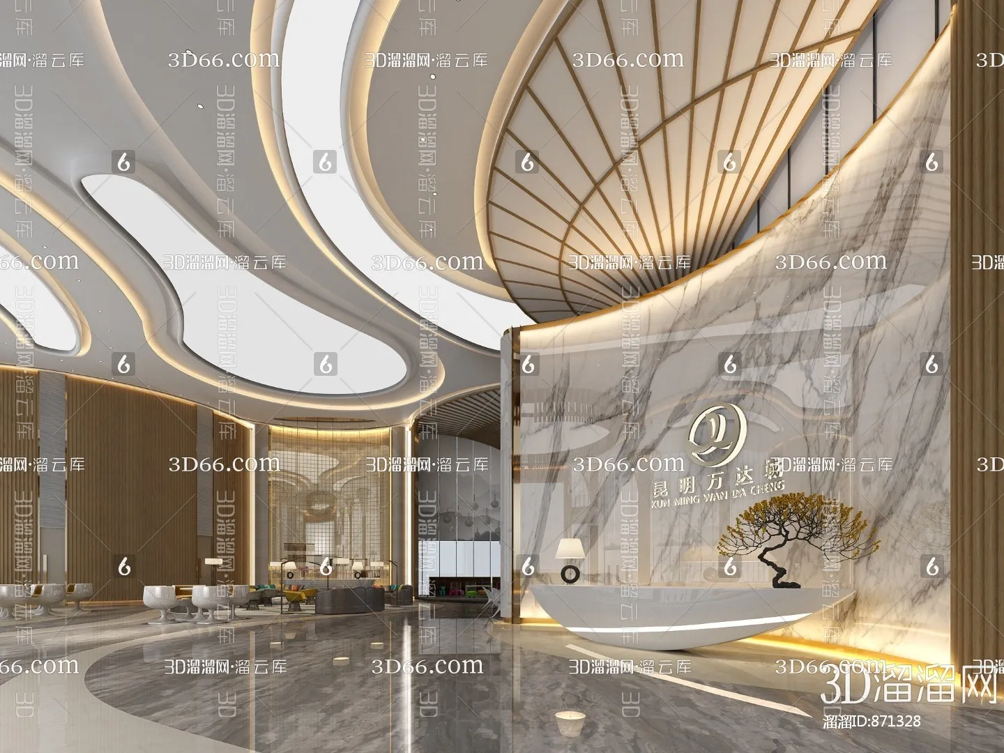 Hotel Lobby 3D Scenes – 0529