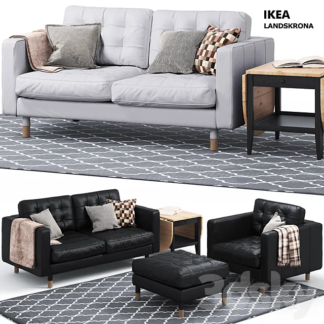 Furniture – Sofa 3D Models – LANDSKRONA SERIES Ikea furniture set