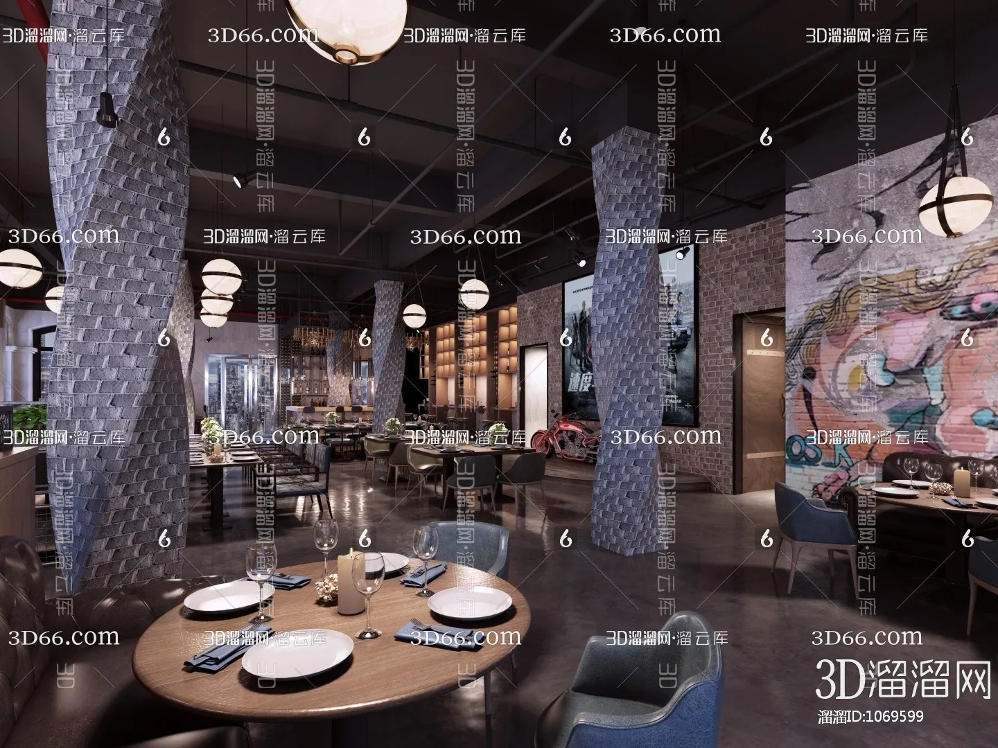 Restaurant 3D Scenes – 0727