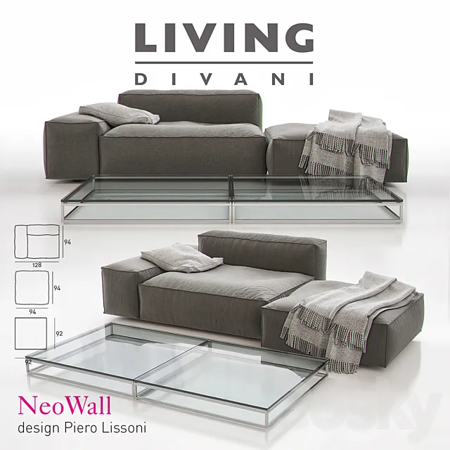 Furniture – Sofa 3D Models – Living Divani – NeoWall Sofa Composition II