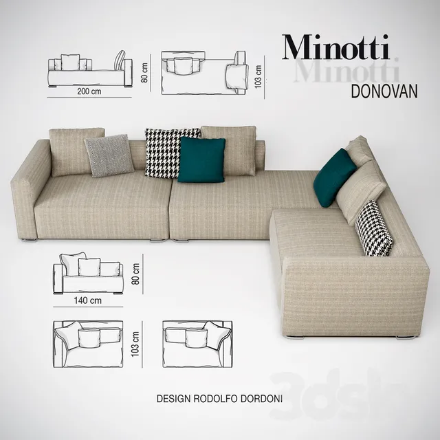 Furniture – Sofa 3D Models – Minotti Donovan