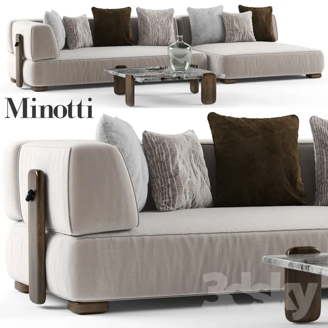 Furniture – Sofa 3D Models – Minotti Florida sofa 2