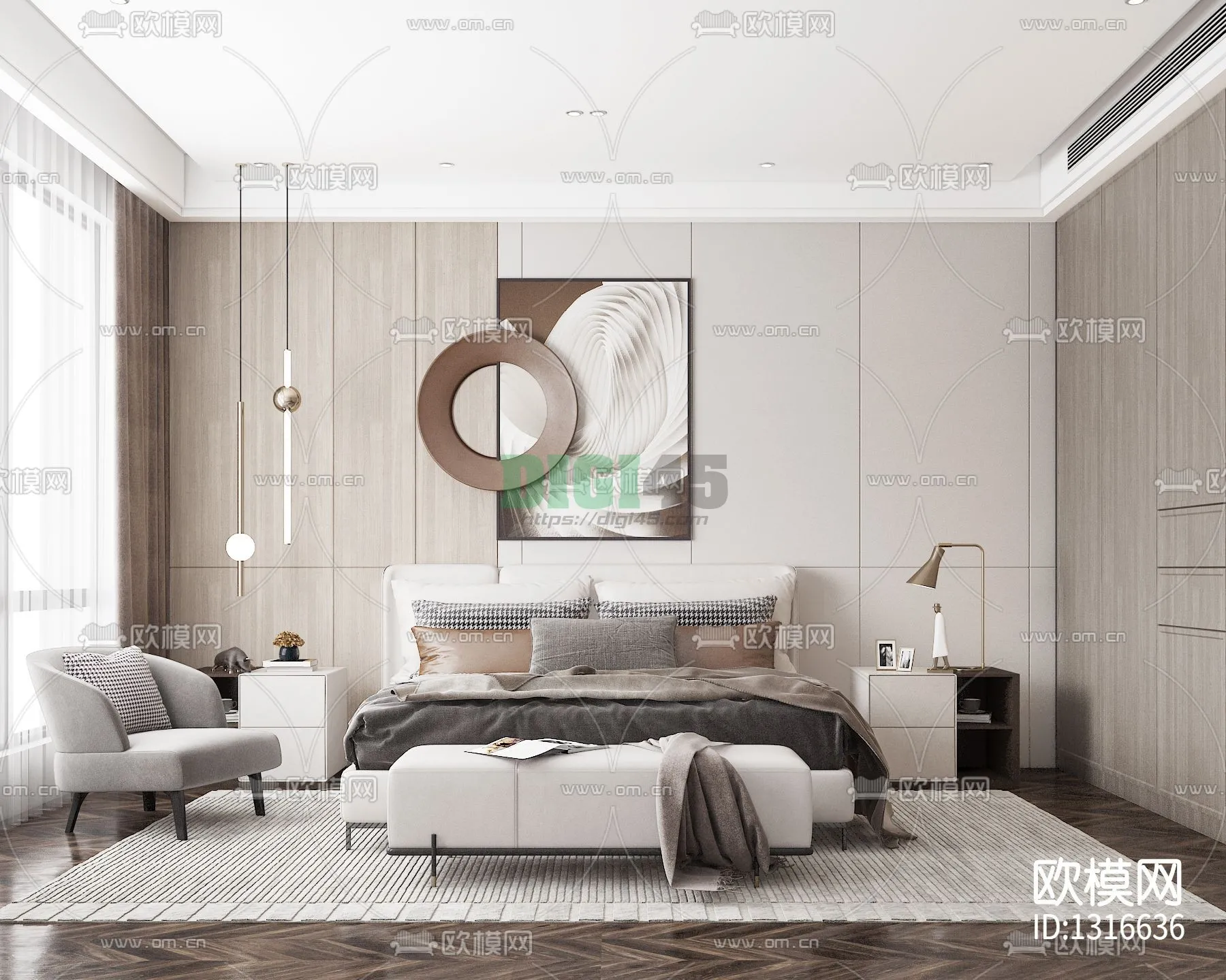 Bedroom 3D Scenes – 1147