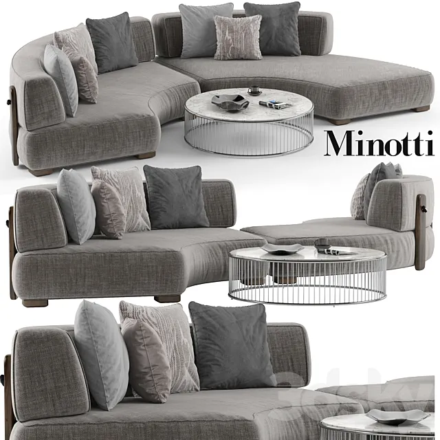 Furniture – Sofa 3D Models – Minotti Florida Sofa Set 1