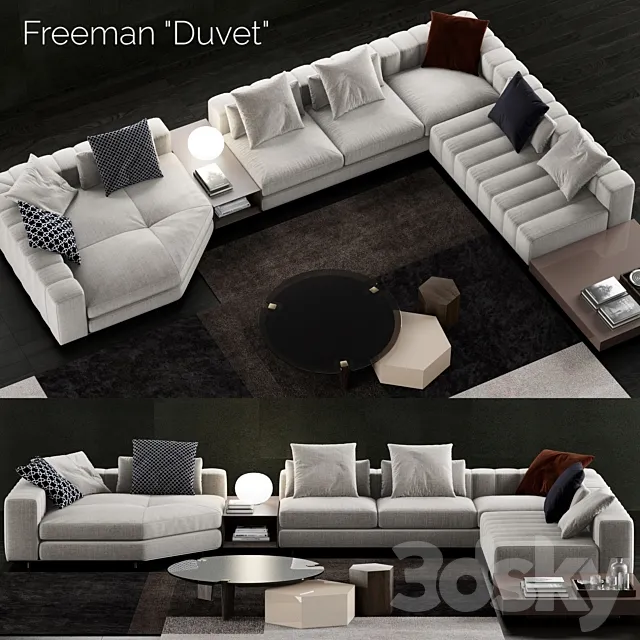 Furniture – Sofa 3D Models – Minotti Freeman Duvet Sofa