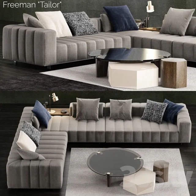 Furniture – Sofa 3D Models – Minotti Freeman Tailor Sofa 2