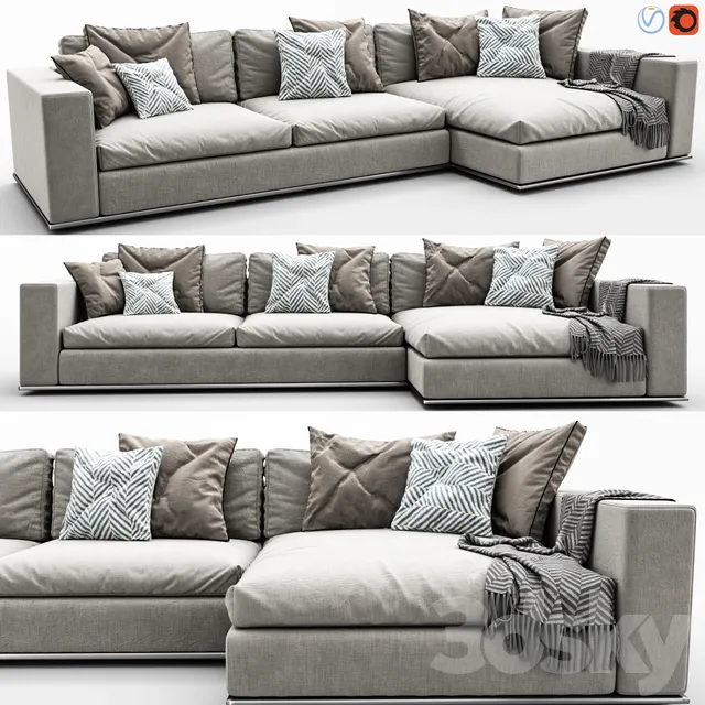 Furniture – Sofa 3D Models – Minotti Hamilton Arrangement 02