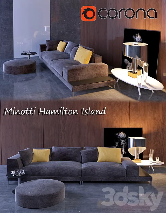 Furniture – Sofa 3D Models – Minotti Hamilton Island