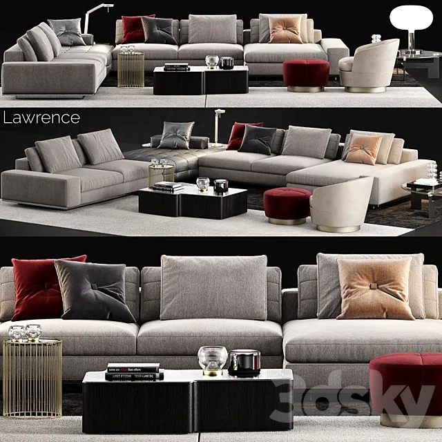 Furniture – Sofa 3D Models – Minotti Lawrence Sofa 8 (max; obj)