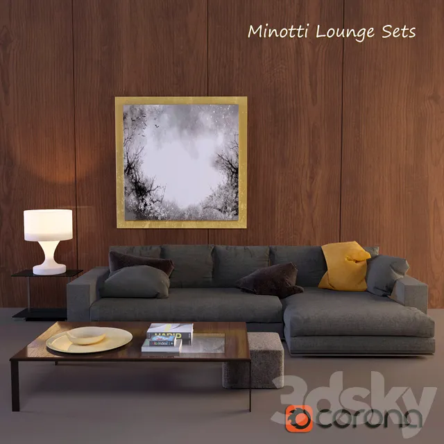 Furniture – Sofa 3D Models – Minotti Lounge Sets