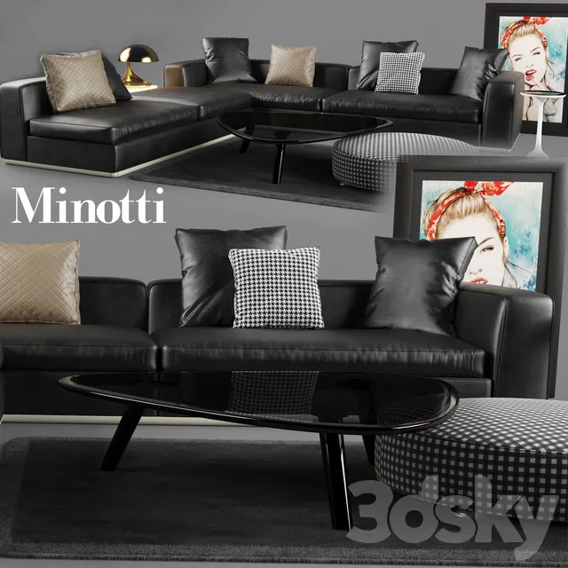 Furniture – Sofa 3D Models – Minotti Powell Sofa