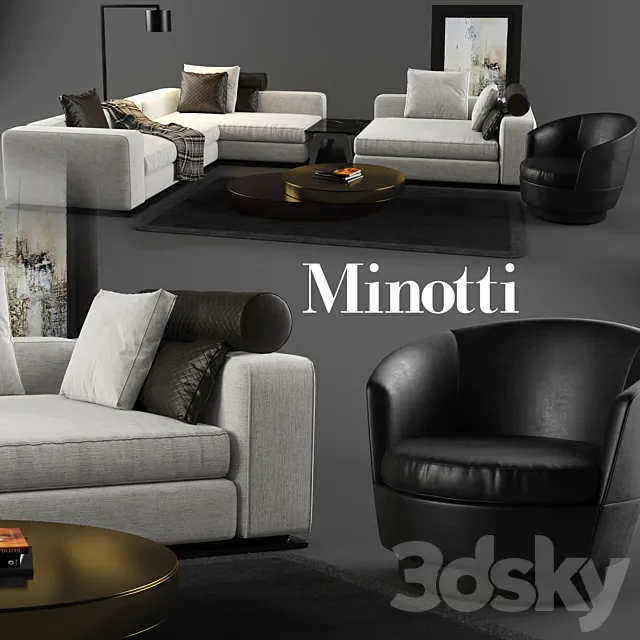 Furniture – Sofa 3D Models – Minotti set 01
