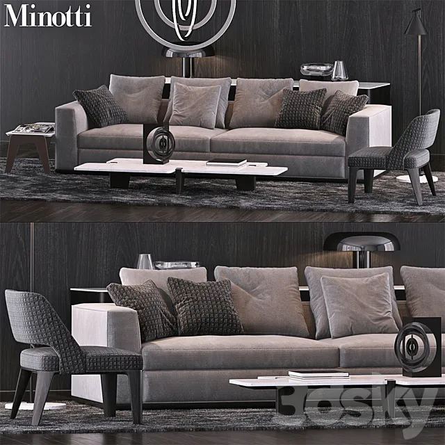 Furniture – Sofa 3D Models – Minotti Set 11