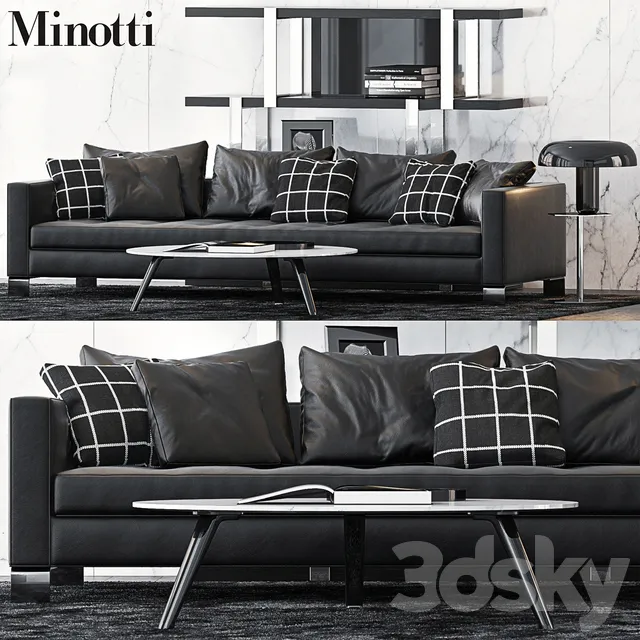 Furniture – Sofa 3D Models – Minotti Sofa Set 12