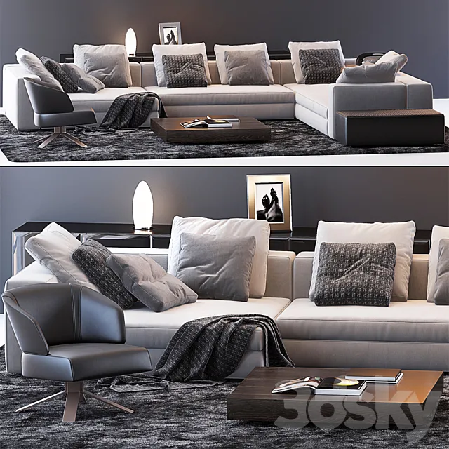 Furniture – Sofa 3D Models – MINOTTI SOFA SET 15