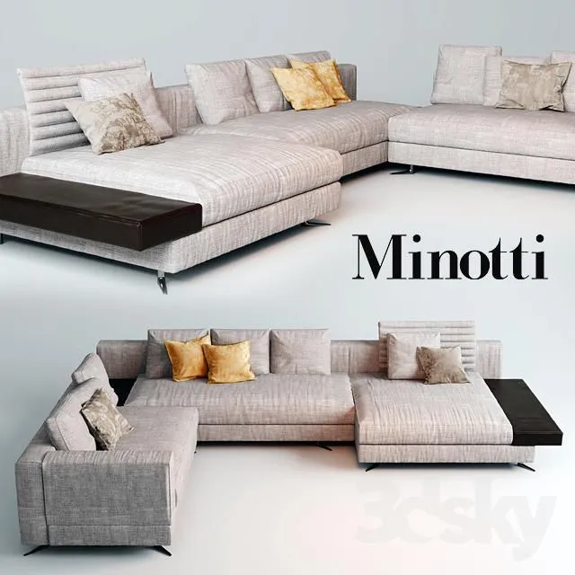 Furniture – Sofa 3D Models – Minotti white sofa