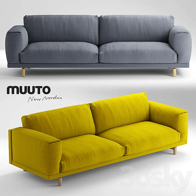 Furniture – Sofa 3D Models – Muuto rest Sofa 3 seater sofa