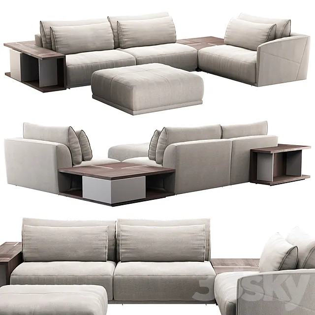 Furniture – Sofa 3D Models – Natuzzi Long Beach Sofa
