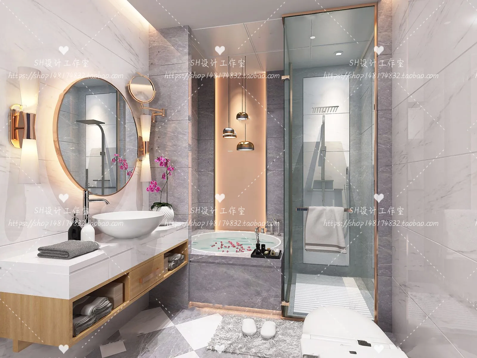 BATHROOM 3D SCENES – VRAY RENDER – 68