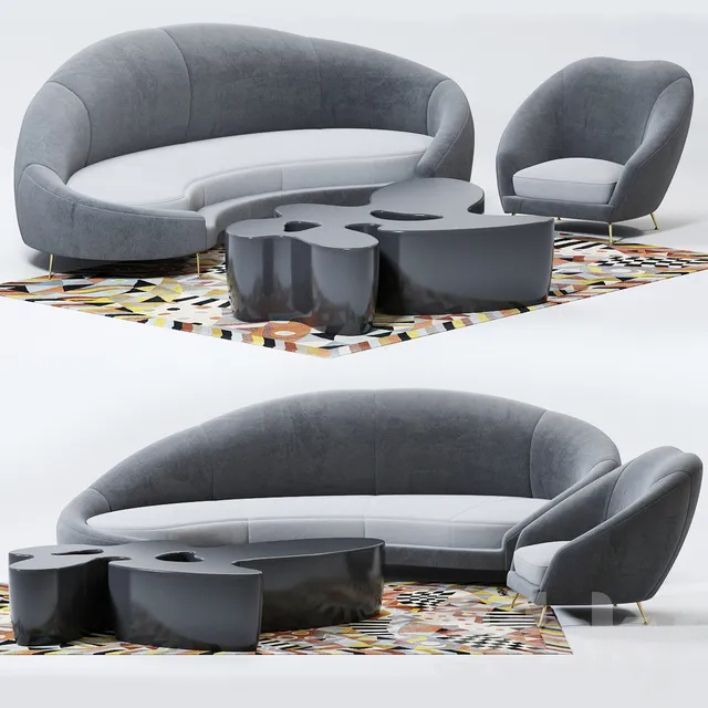 Furniture – Sofa 3D Models – Nilufar Furniture Set