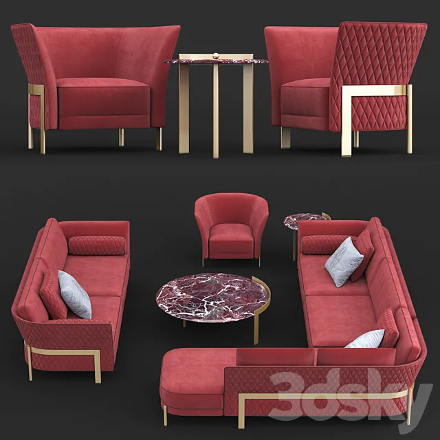 Furniture – Sofa 3D Models – Opera Contemporary Cosmo sofa and armchair