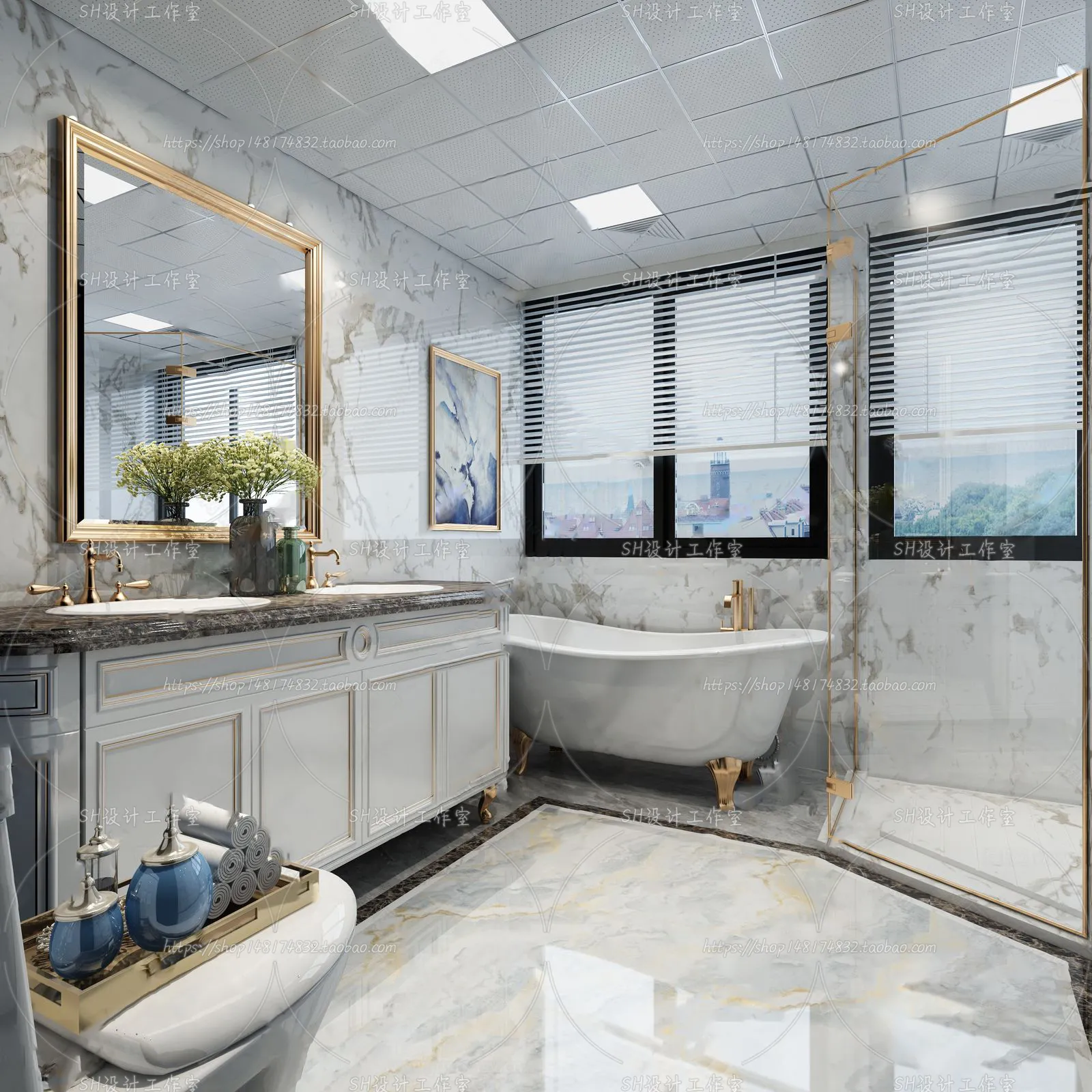 BATHROOM 3D SCENES – VRAY RENDER – 190