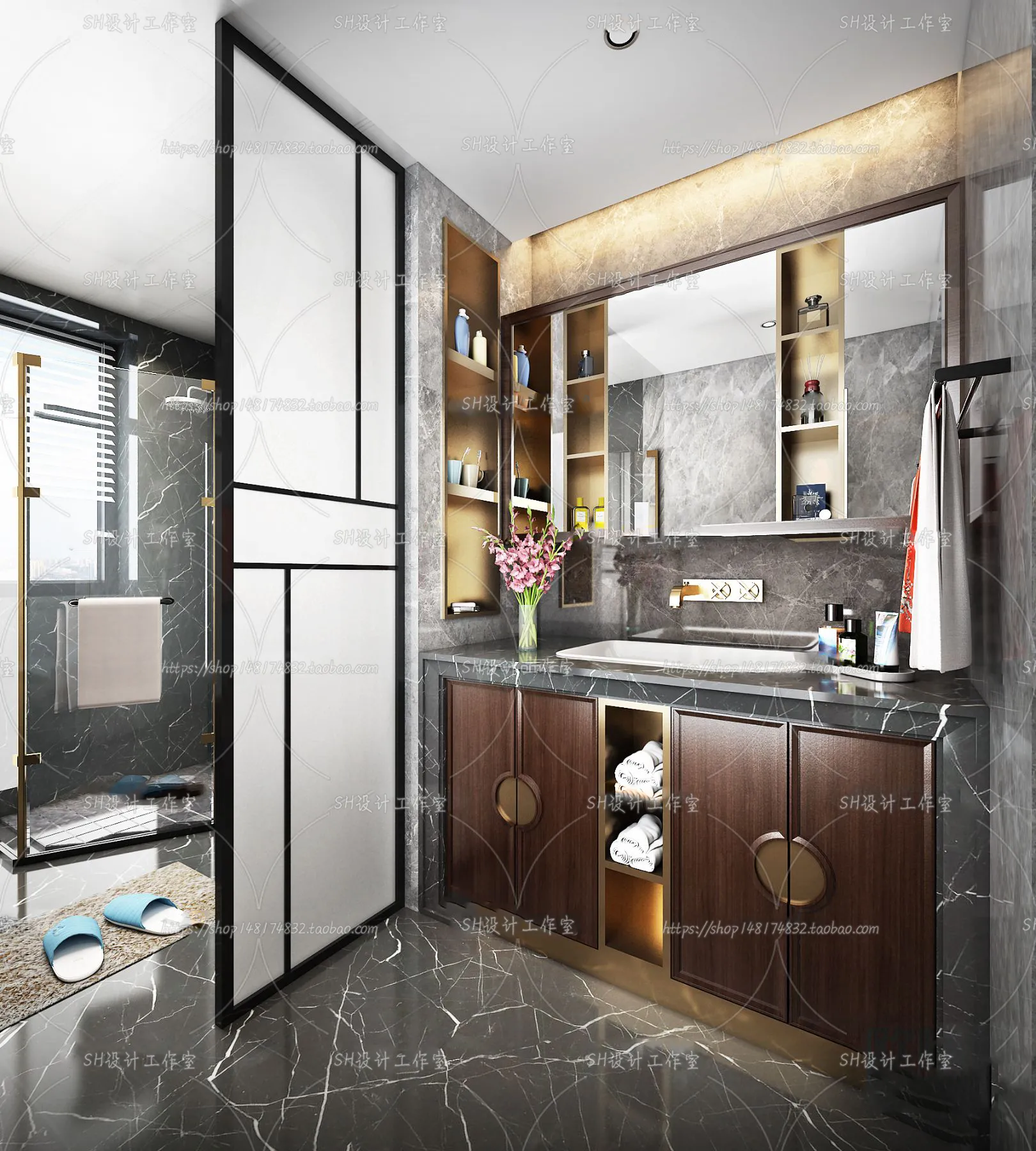 BATHROOM 3D SCENES – VRAY RENDER – 199