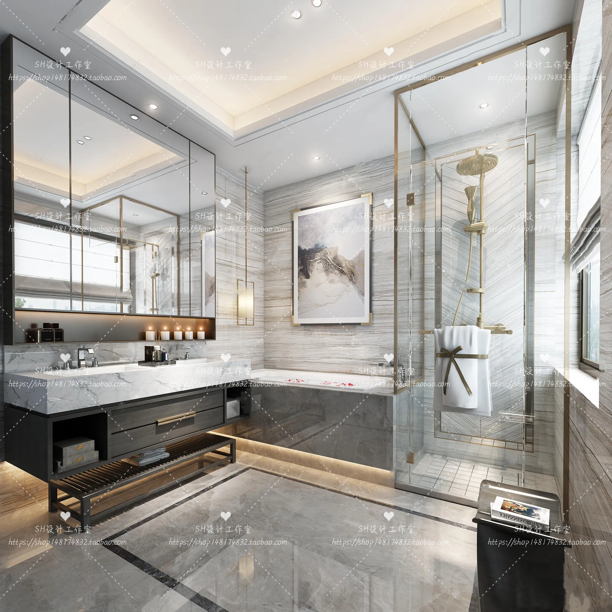 BATHROOM 3D SCENES – VRAY RENDER – 204