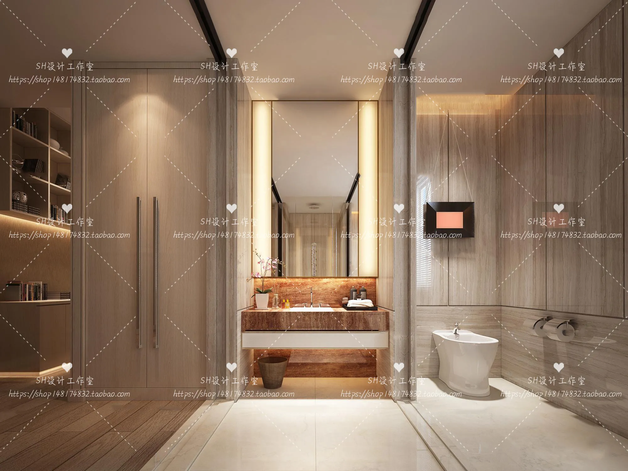 BATHROOM 3D SCENES – VRAY RENDER – 229