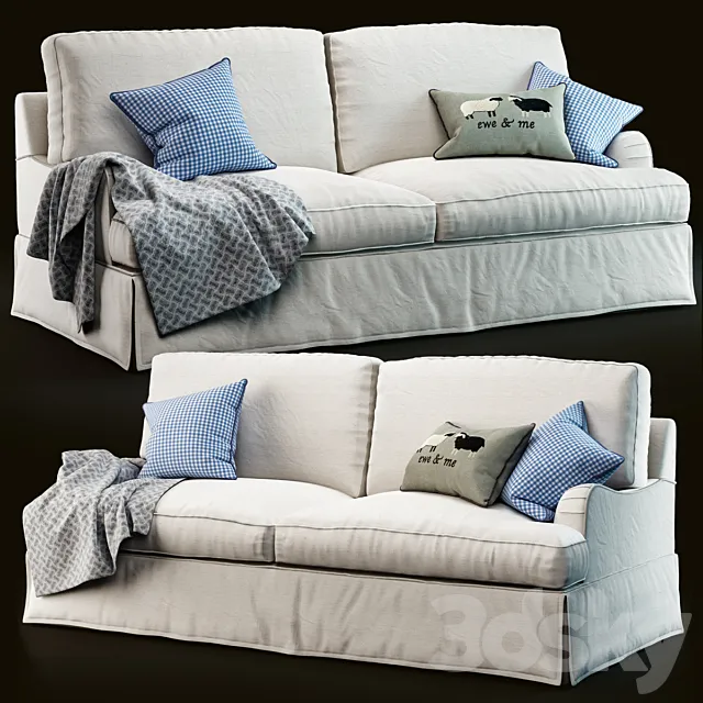 Furniture – Sofa 3D Models – PB ENGLISH ARM SLIPCOVERED SOFA