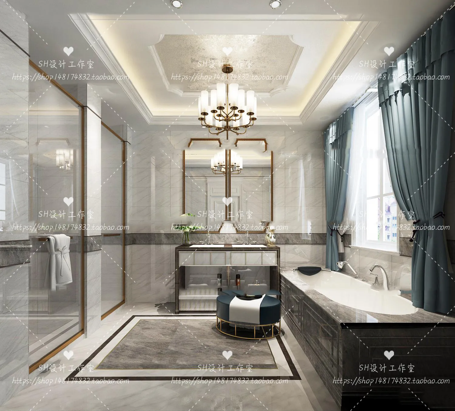 BATHROOM 3D SCENES – VRAY RENDER – 259